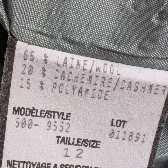 1990s Louben Wool Cashmere Blend Zip Jacket Blazer Gray Blue EUC Size 12 - Picture 9 of 9